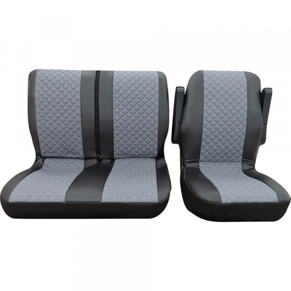 Colorado Einzelsitz/Doppelsitz vorne 3-tlg. grau passend für VW T4 Transporter, kurzer Radstand mit