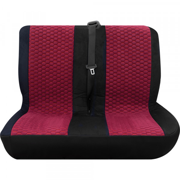 Hexagon Doppelsitz hinten rot passend für VW T5 Multivan, kurzer Radstand ab 05/2003 bis 08/2014