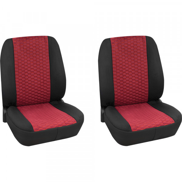 Kombi 2x rot Einzelsitz für 2-tlg. Business | bis 06/2015 Hexagon passend ab langer VW | vorne Radstand | jetzt Sitzbezüge T6 PETEX Class
