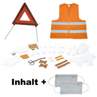 Vorschau: Kombitasche plus rot (bestehend aus Verbandstofffüllung, Warndreieck und Sicherheitsweste) Vorschau: Kombitasche plus rot (bestehend aus Verbandstofffüllung, Warndreieck und Sicherheitsweste)