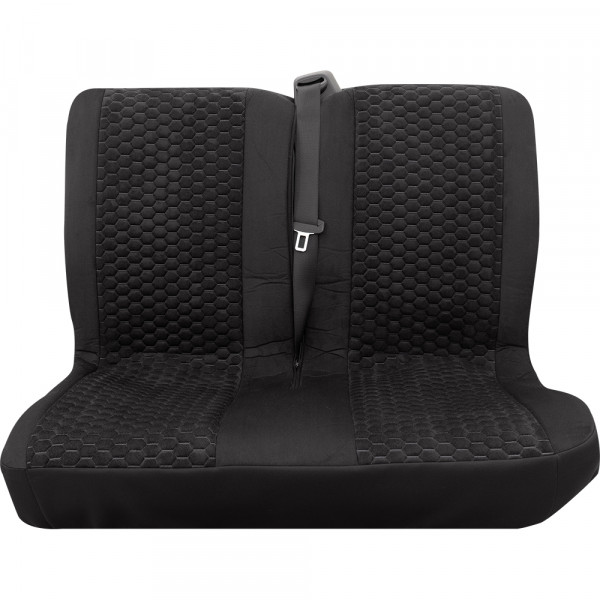 Hexagon Doppelsitz hinten schwarz passend für VW T5 Multivan, kurzer Radstand ab 05/2003 bis 08/2014