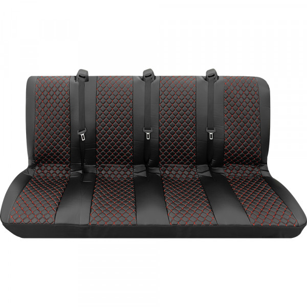 Colorado 4er Bank rot passend für Ford Transitz Custom 3-Sitzer ab 11/2012 bis 07/2015